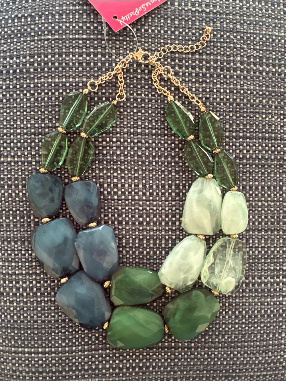 Emerald & Blue Beaded Statement Necklace